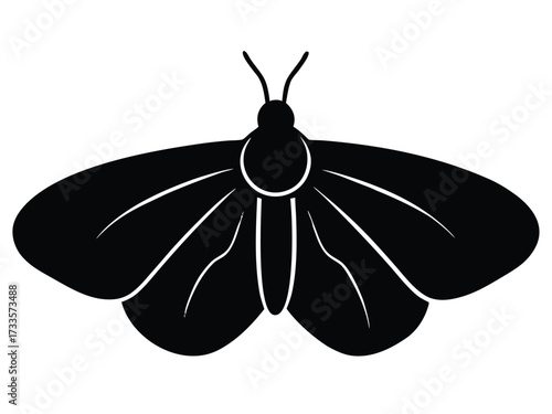 moth resting silhouette vector icon