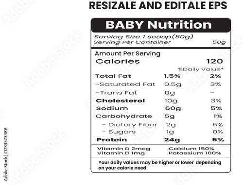 nutrition facts, nutrition facts label, nutrition list, package template, nutrition label, milk nutrition fact, data table ingredients calorie, layout design, vector, sugar, food information with dail