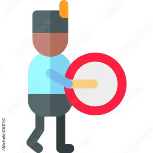 Slika na platnu Marching Band Music Parade Performance Icon Vector Illustration