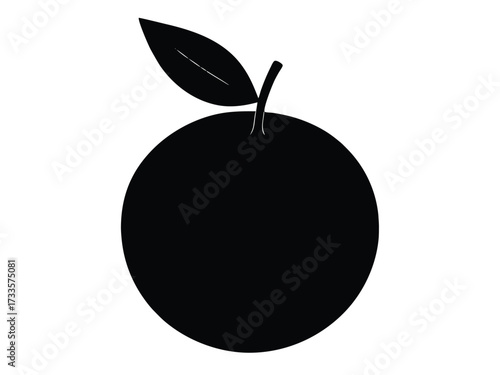 orange fruit silhouette vector icon