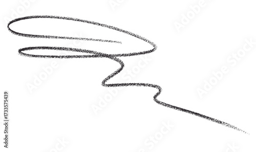 Hand drawn black pencil lines, circles, stripes and squiggly lines on transparent background.
