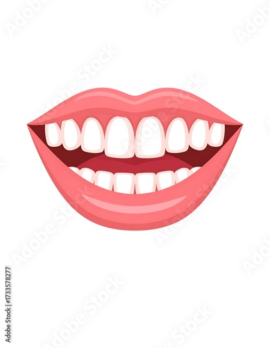 Smiling mouth with white teeth