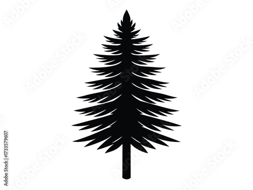pine needle silhouette vector icon
