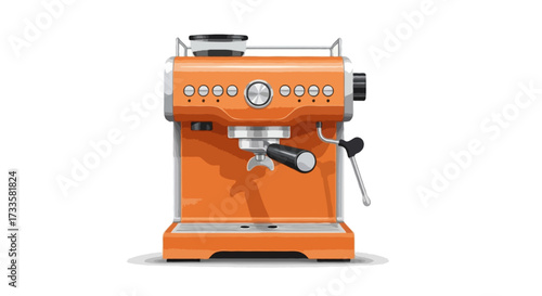 A modern espresso coffee machine in flat vector style