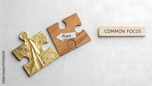 Wooden Puzzle Pieces Communicating a Business Strategy