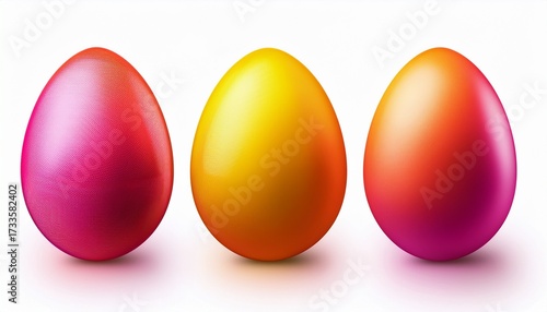 Gradient Pink Orange Yellow Egg Isolated Easter Egg Isolated On A Transparent Background