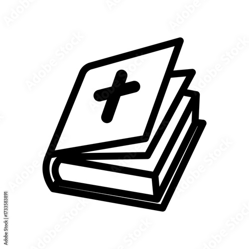 Line art of Bible book logo vector