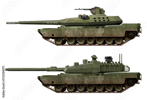 A collection of MBT concepts (top: M1PL-01 Abrams, bottom: M1SA). Individual images, in full size, can be found in the portfolio or by name in the site search