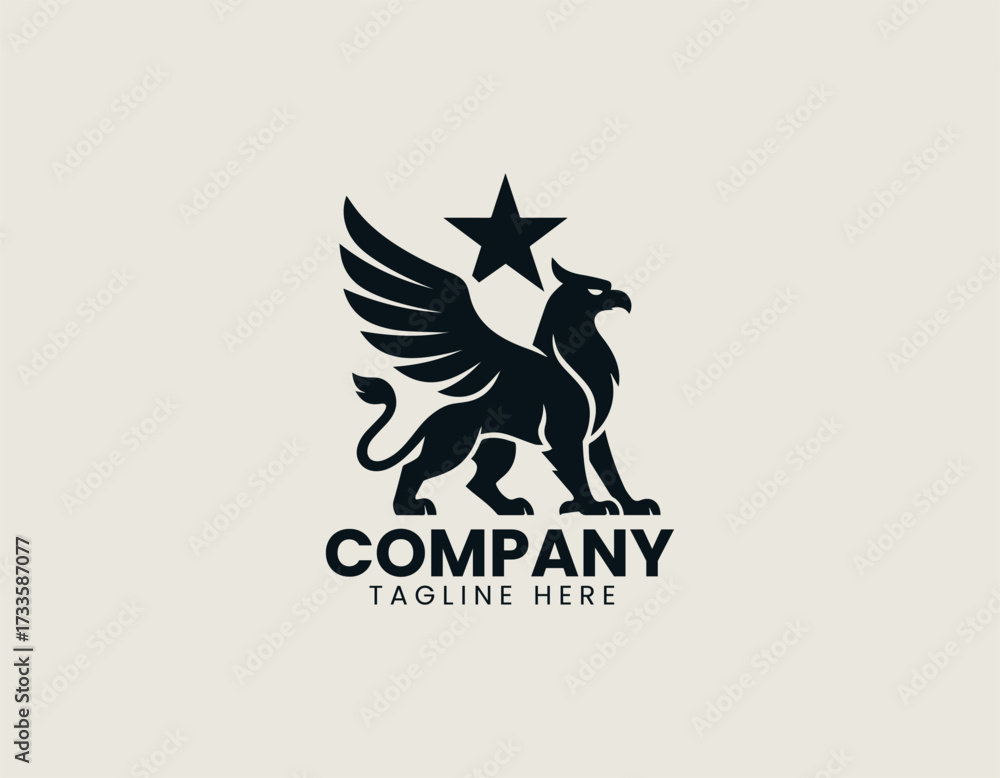 Obraz premium Griffin Star vector logo illustration