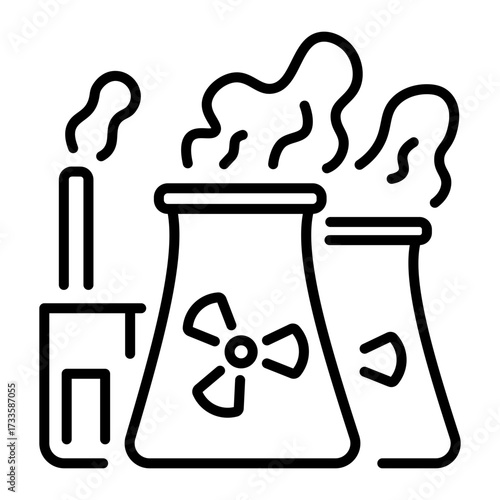 A line style icon showing cooling tower