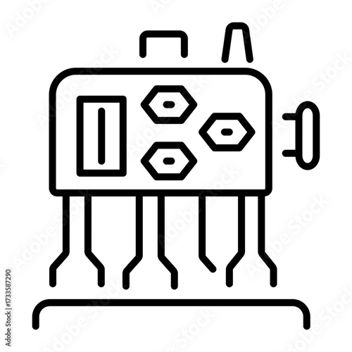 A line style icon showing cnc machine
