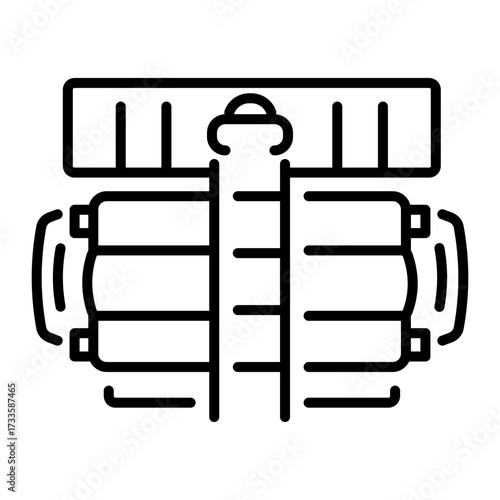 A linear style icon representing gas refinery