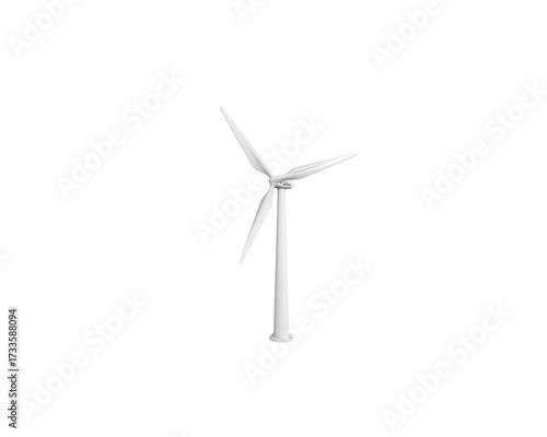 White wind turbine isolated on transparent background  