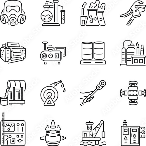 Pack of Refinery Industry Line Style Icons 