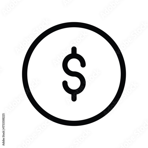 Black Line USD Dollar money currency outline icon vector design good for web or mobile app