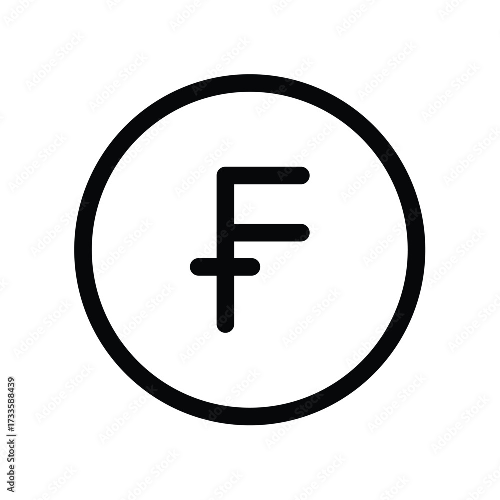 Obraz premium swiss franc money currency outline icon vector design good for web or mobile app