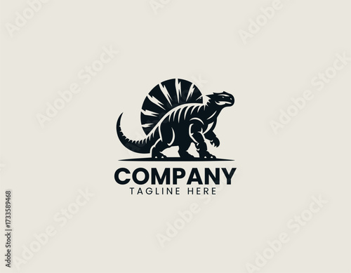 Ankylosaurus vector logo illustration