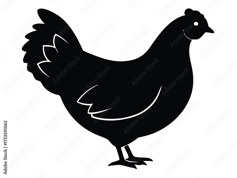 Fototapeta premium standing hen silhouette vector icon