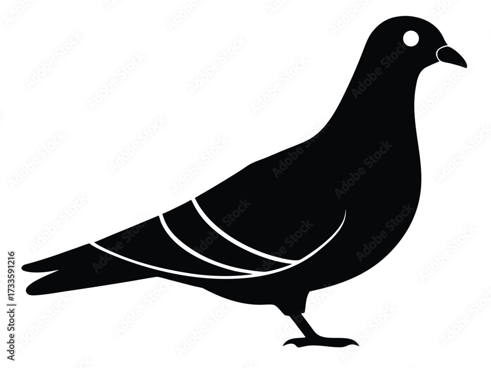 Fototapeta premium standing pigeon silhouette vector icon