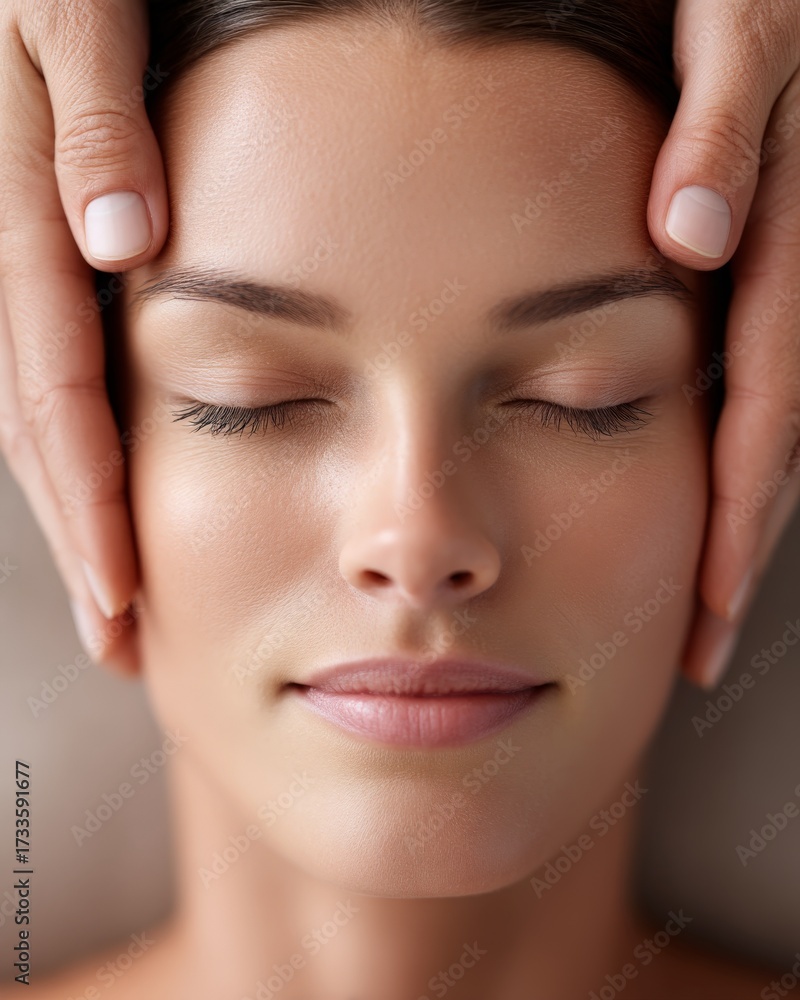 Obraz premium a woman getting a face massage treatment