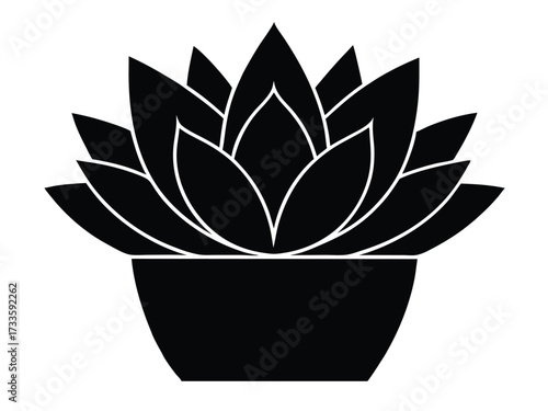 succulent plant silhouette vector icon
