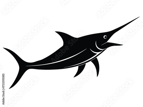 swordfish jumping silhouette vector icon