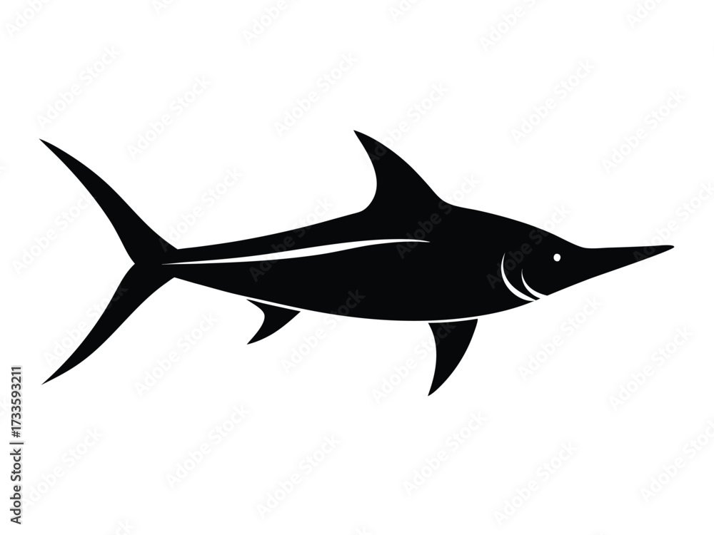 Obraz premium swordfish silhouette vector icon