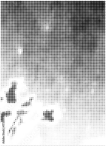 Retro Pop Art Vector Background Halftone Dots with Grunge Texture
