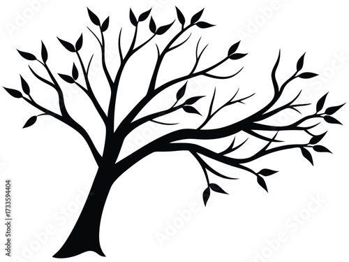tree branch silhouette vector icon