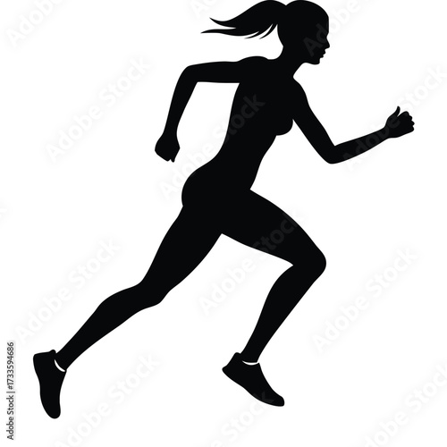 silhouette of a woman running