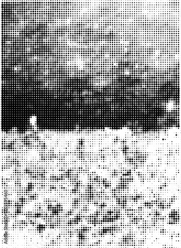 Pop Art Vector Background Halftone Dots with Grunge Effect Texture