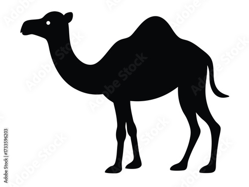 two hump camel silhouette vector icon