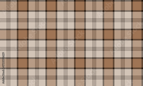 Seamless plaid patterns in beige, orange, white, and brown create a warm, classic feel. Perfect for designing clothes, skirts, pants, and dresses. Simple yet unique style.