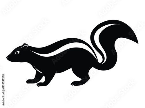 walking skunk silhouette vector icon