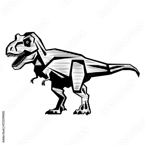 Fierce Tyrannosaurus Rex roaring with sharp teeth a powerful prehistoric predator