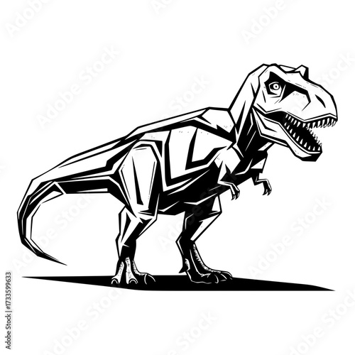 Dynamic T Rex Dinosaur Roaring with Sharp Teeth and Fierce Eyes Ancient Predator