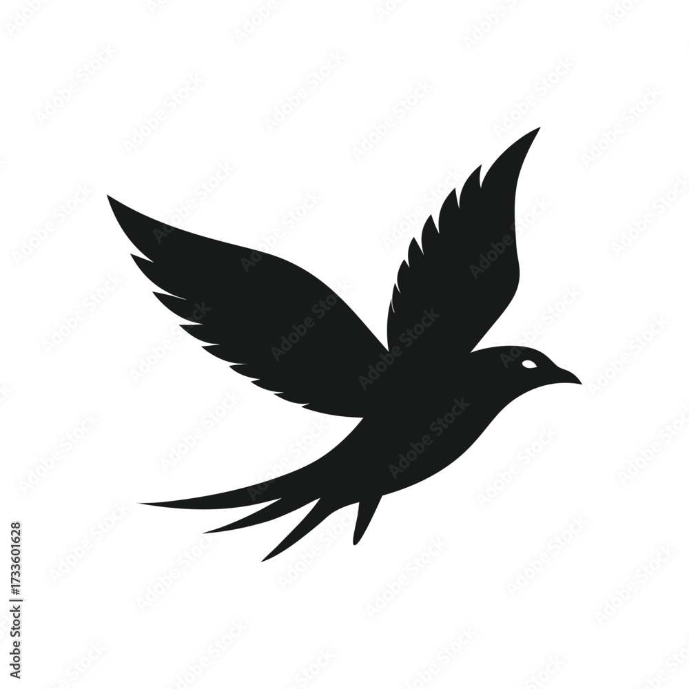 Obraz premium Black bird in flight