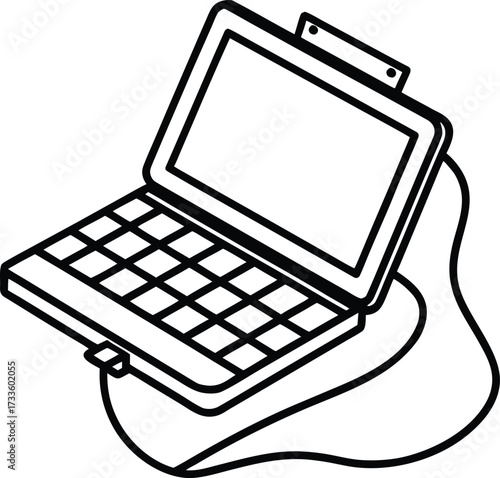 tablet keyboard combo illustration on transparent background