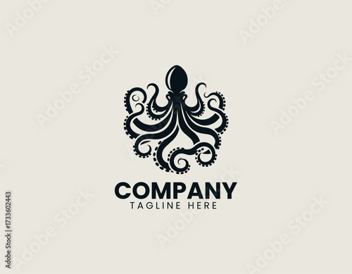 Octopus Tentacles logo illustration