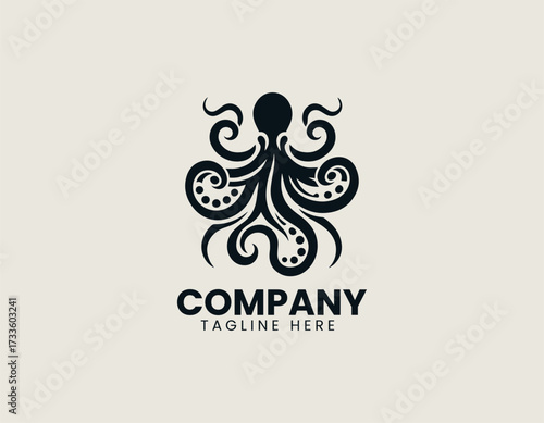 Octopus Tentacles logo illustration