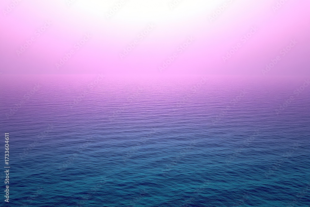 Obraz premium Calm, rippled ocean under a pink and purple gradient sky