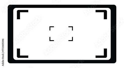 A simple black and white illustration of a focus or camera view