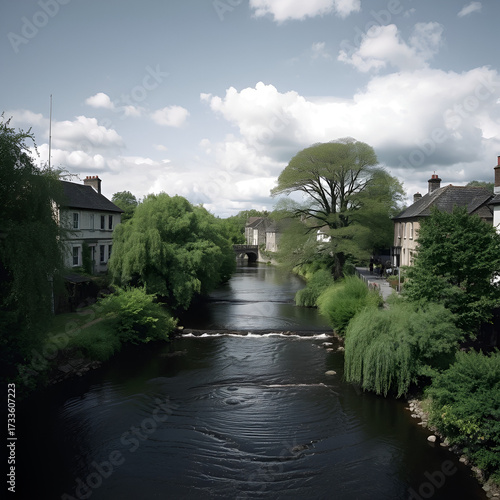 Wallpaper Mural A Color image of the River Frome at Stroud, England. Torontodigital.ca