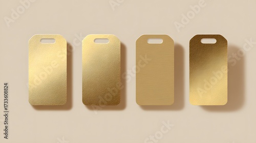 Golden cardboard label template for product packaging
