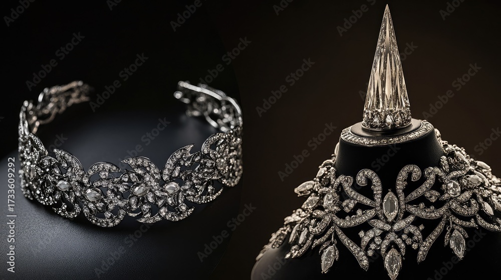 Fototapeta premium Stunning Diamond Tiara and Necklace Set