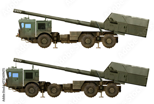 A collection of concepts for a self-propelled howitzer based on the MZKT-7930 (top: MZKT-7930 6x6 rus Archer, bottom: MZKT-7930 8x8 rus Archer)