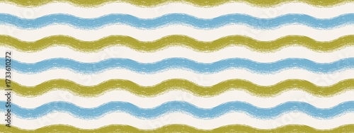 Hand drawn wavy baby pattern with chalk texture and crayon scribble waves. Pastel blue stripe print for decor, textiles, wallpaper, fabric, and gift wrapping.