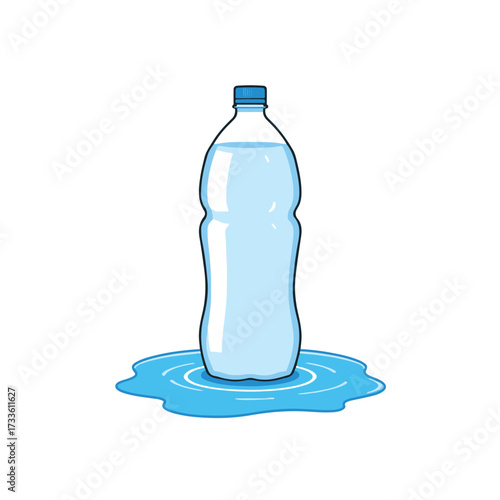 Refreshing Hydration Bottle of Water Illustration for Thirst-Quenching Projects