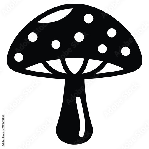 mushroom vector icon on white background