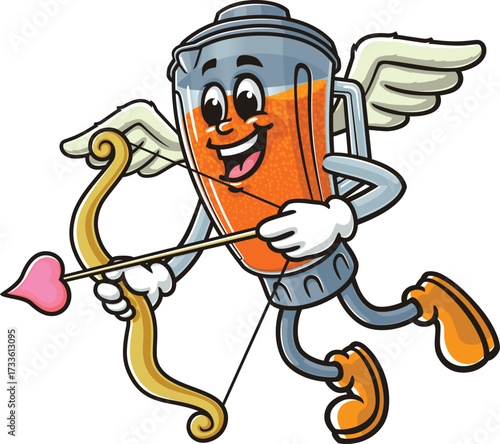 Blender mascot cartoon is being cupid